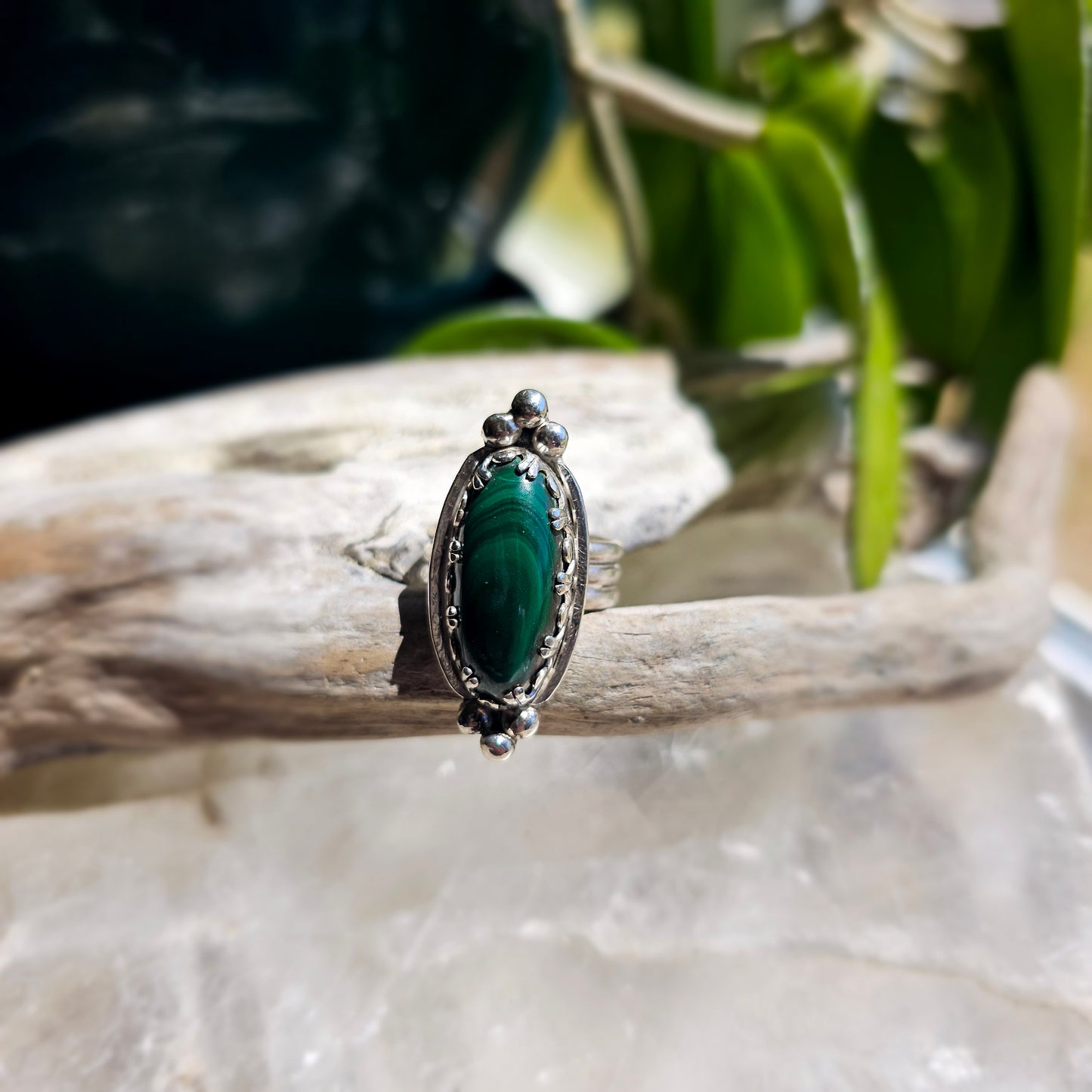 Malachite Statement Ring