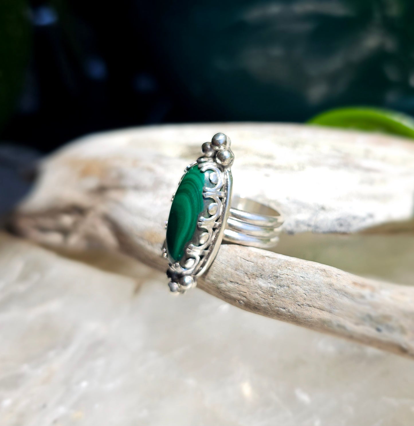 Malachite Statement Ring