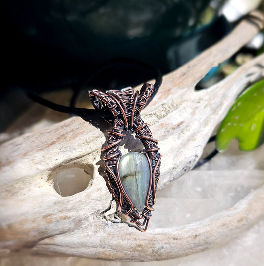 Labradorite copper Wrapped Pendant