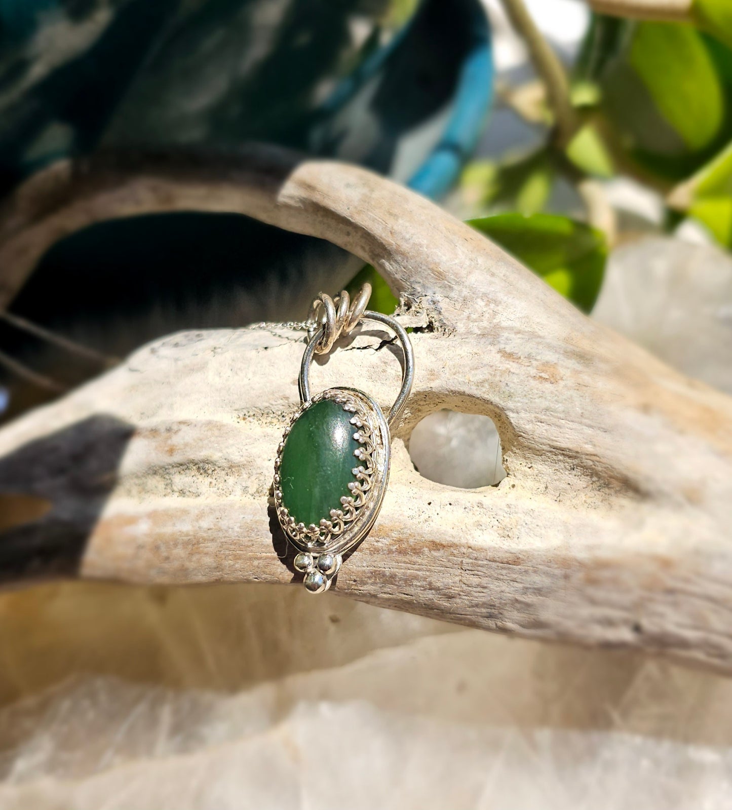 Sterling Silver Jade Pendant