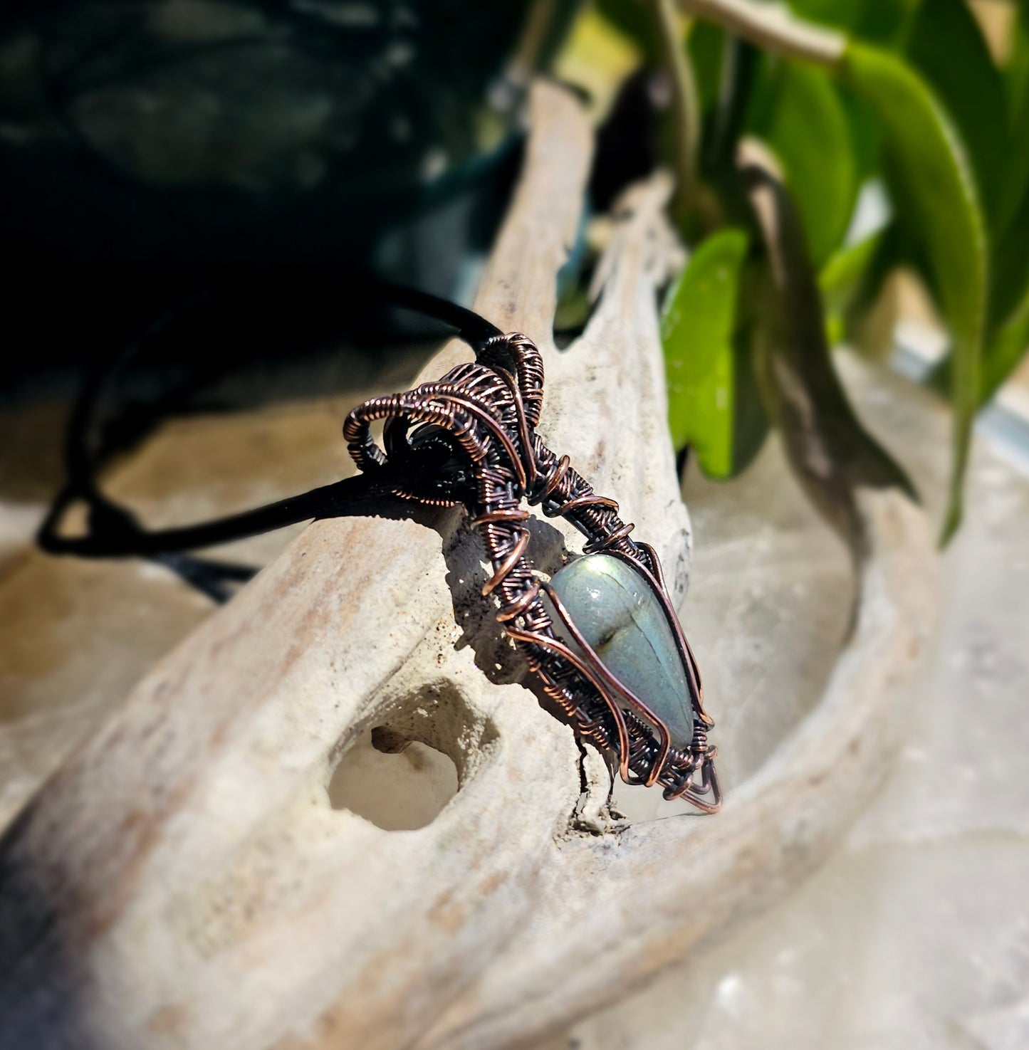 Labradorite copper Wrapped Pendant